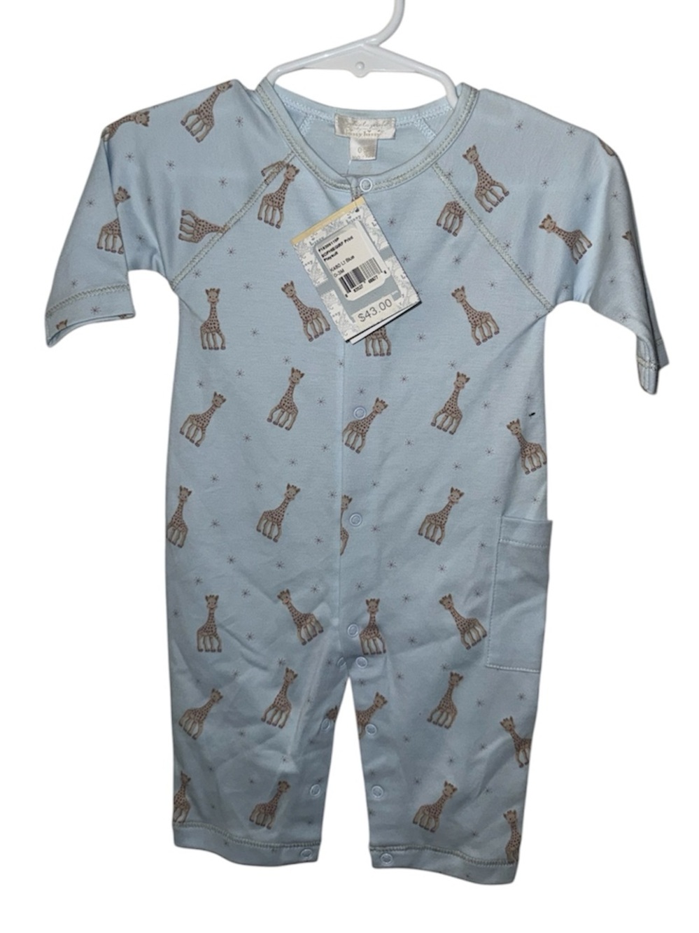 Kissy Kissy Light Blue Giraffe Print One-Piece
